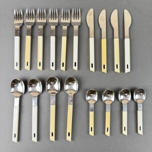 Daniel Hechter MCM Flatware Set 18pc Cream Japan Vintage Stainless Steel